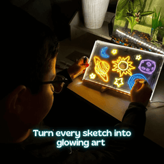Acrylic Dry Erase Board with LED Light Stand & Colour Pen