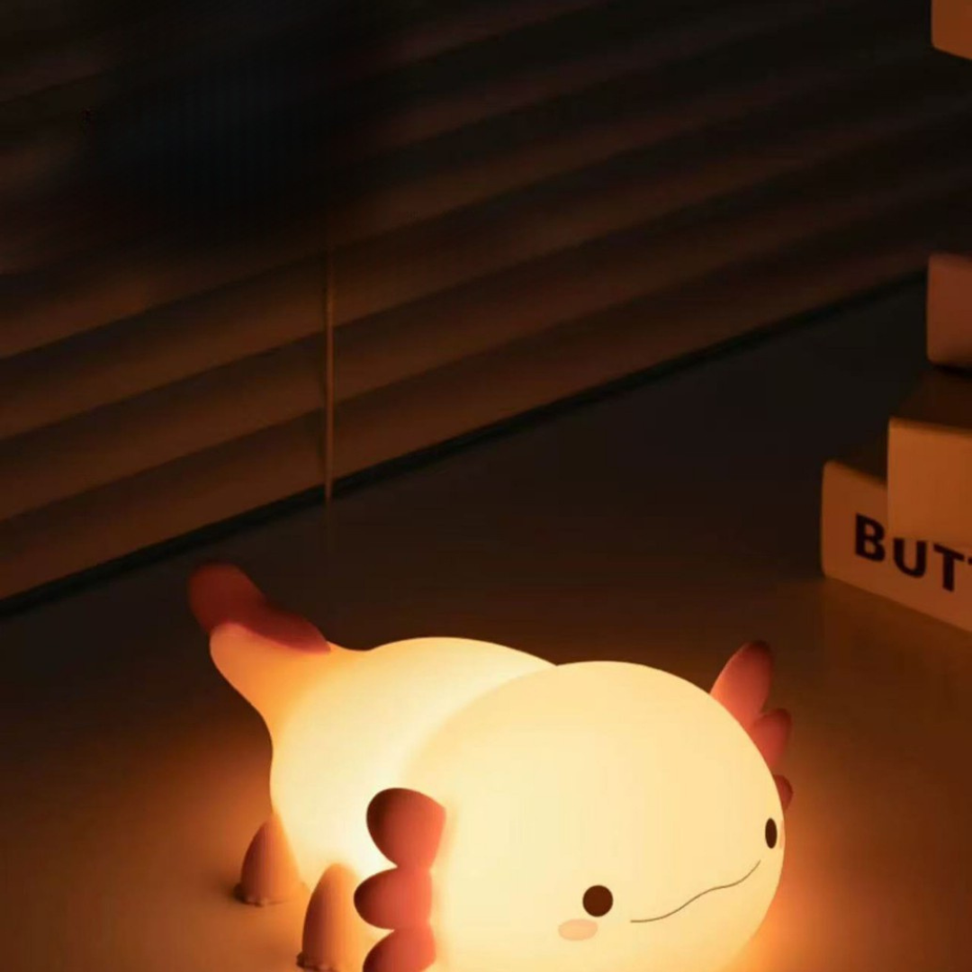 Adorable Axolotl Night Light – Touch Control & Rechargeable