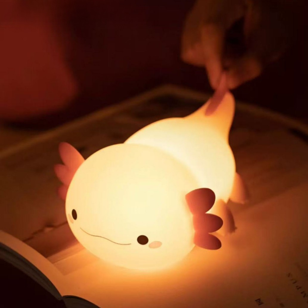 Adorable Axolotl Night Light – Touch Control & Rechargeable