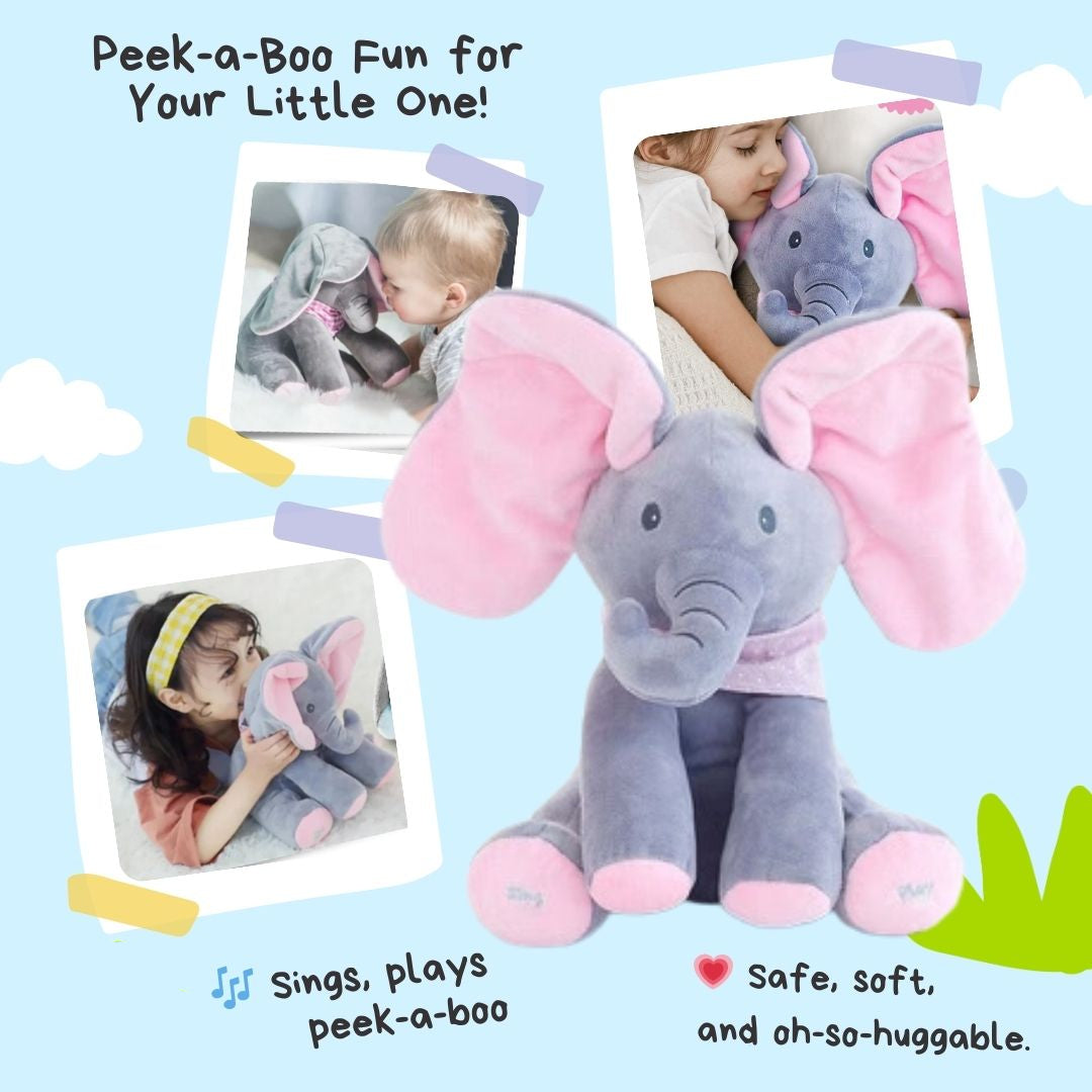 Peek-a-Boo Talking Elephant Plush Toy for Babies
