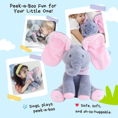 Peek-a-Boo Talking Elephant Plush Toy for Babies