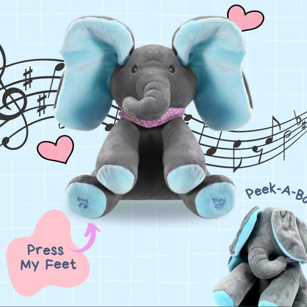 Peek-a-Boo Talking Elephant Plush Toy for Babies