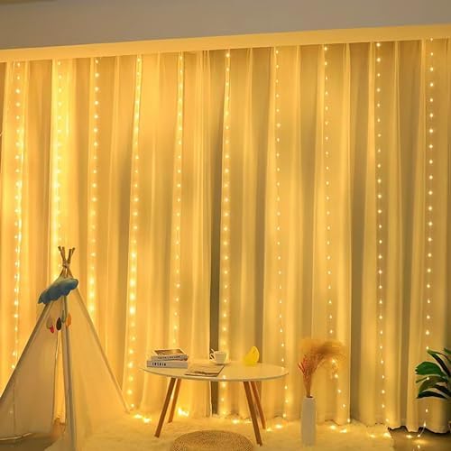 LED Curtain String Lights with Remote & Timer