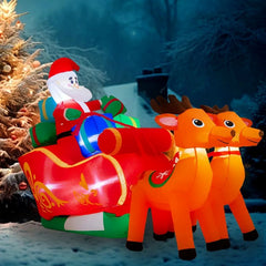Inflatable Santa Sleigh with Reindeer