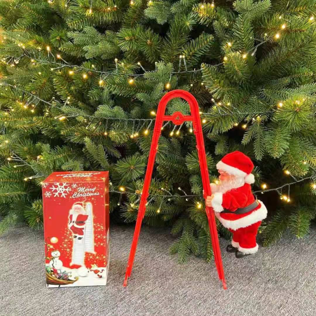 Electric Santa Climbing Ladder Christmas Decoration