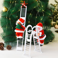 Electric Santa Climbing Ladder Christmas Decoration