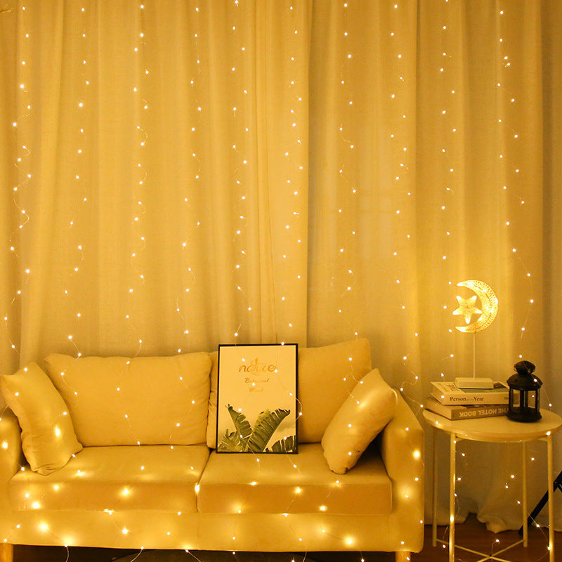 LED Curtain String Lights with Remote & Timer