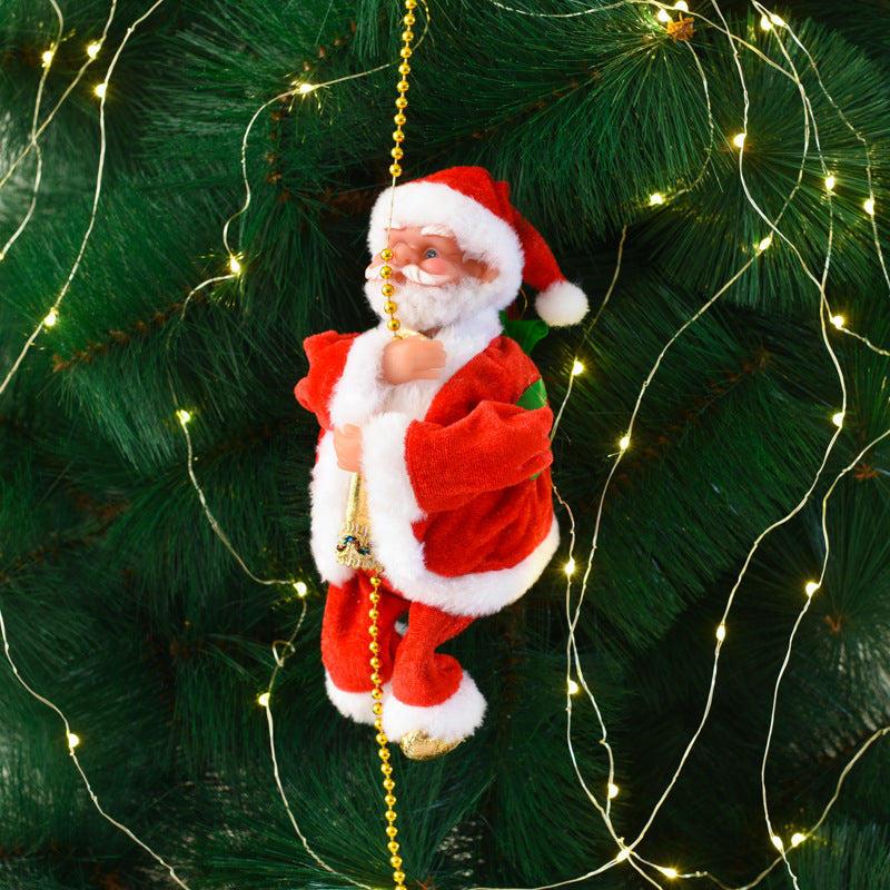 Electric Santa Climbing Ladder Christmas Decoration