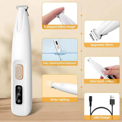 Rechargeable Pet Hair Trimmer with LED Spotlight
