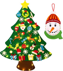 DIY Felt Christmas Tree with Ornaments & LED Lights